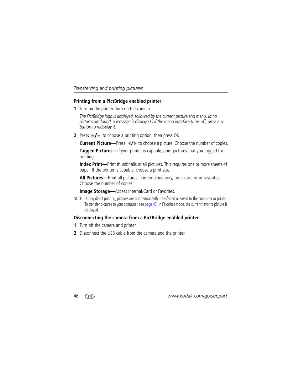 Printing from a pictbridge enabled printer | Kodak Z712 IS User Manual | Page 52 / 75