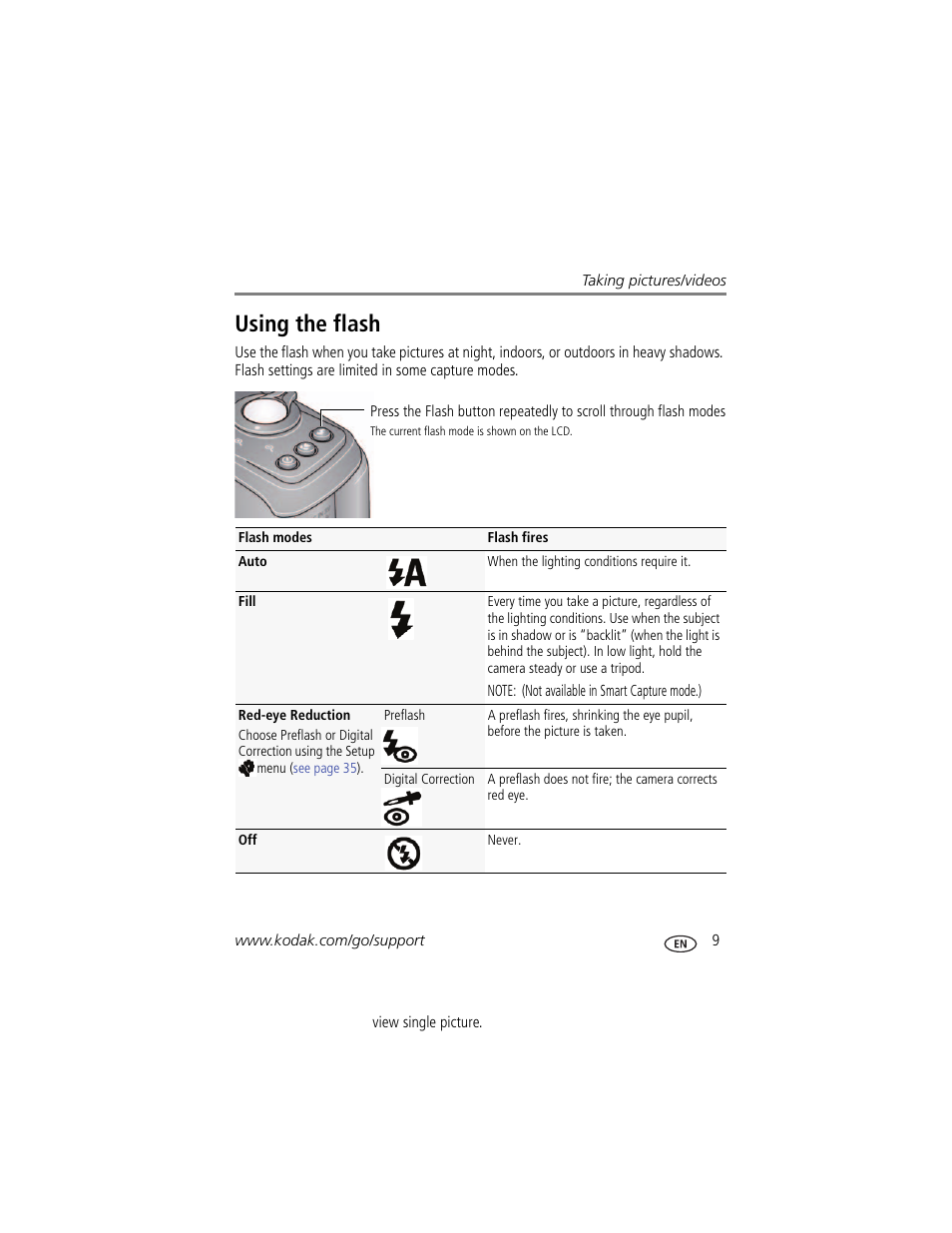 Using the flash | Kodak ZD15 User Manual | Page 15 / 74