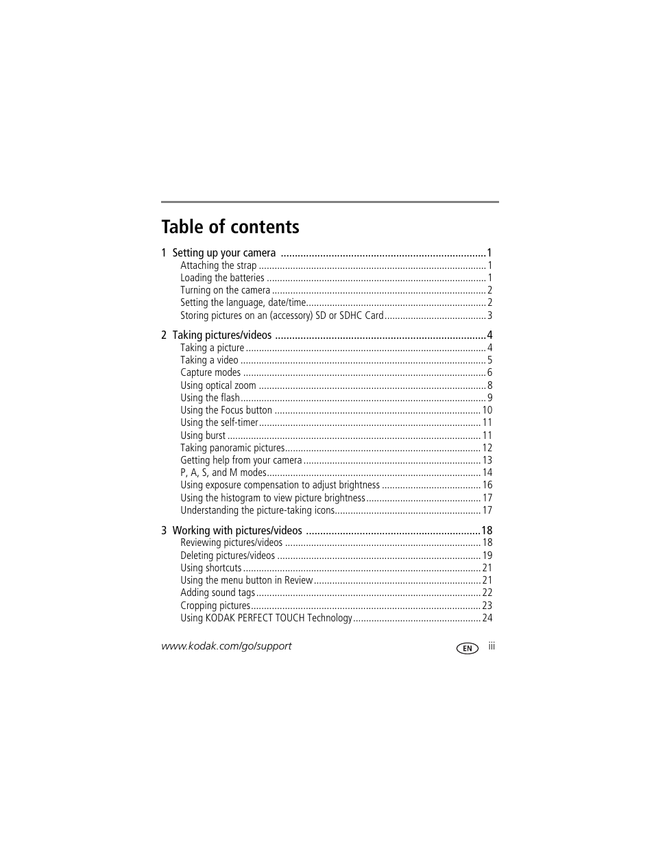 Kodak ZD15 User Manual | Page 5 / 74