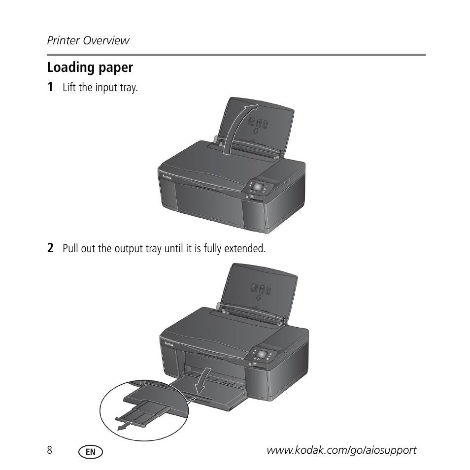 Loading paper | Kodak ESP 3.2 User Manual | Page 12 / 31