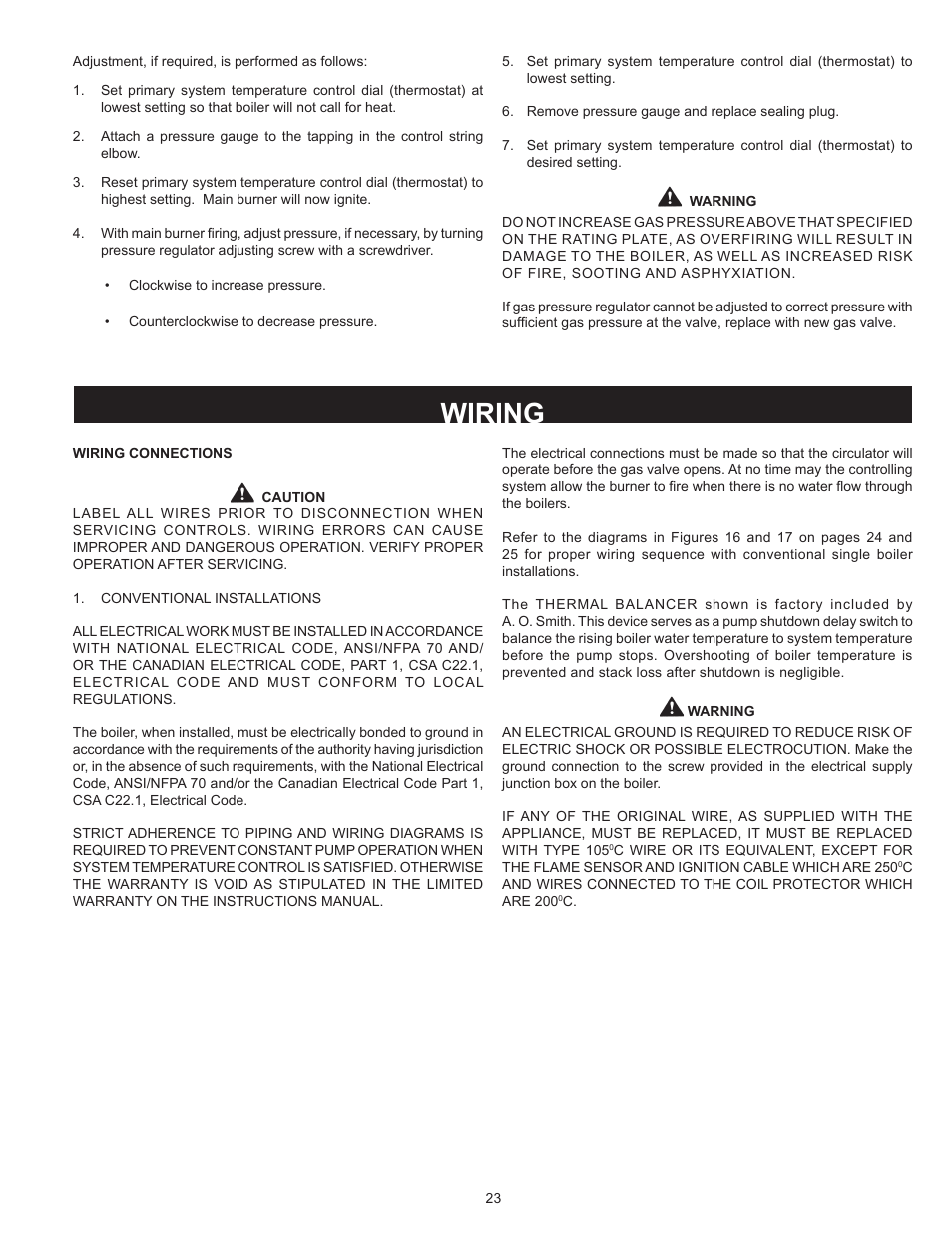 Wiring | A.O. Smith HW 610 User Manual | Page 23 / 56