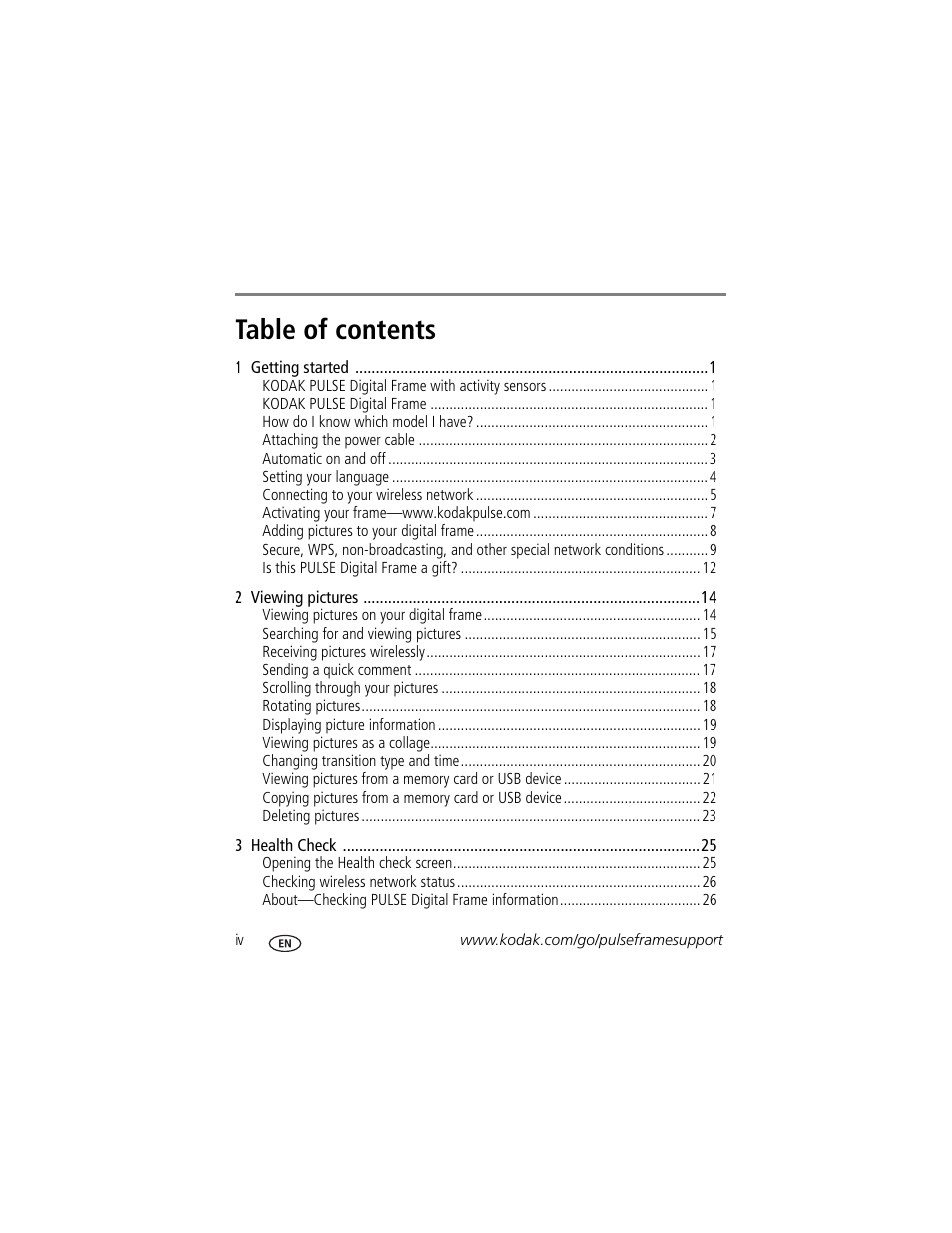 Kodak PULSE - 10 Inch User Manual | Page 6 / 54