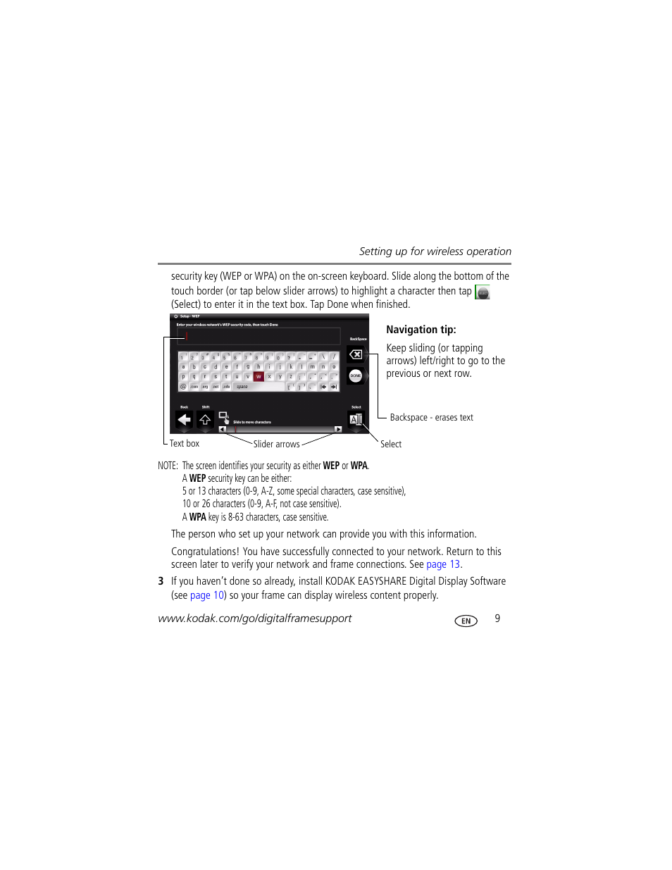 Kodak OLED Wireless User Manual | Page 9 / 29