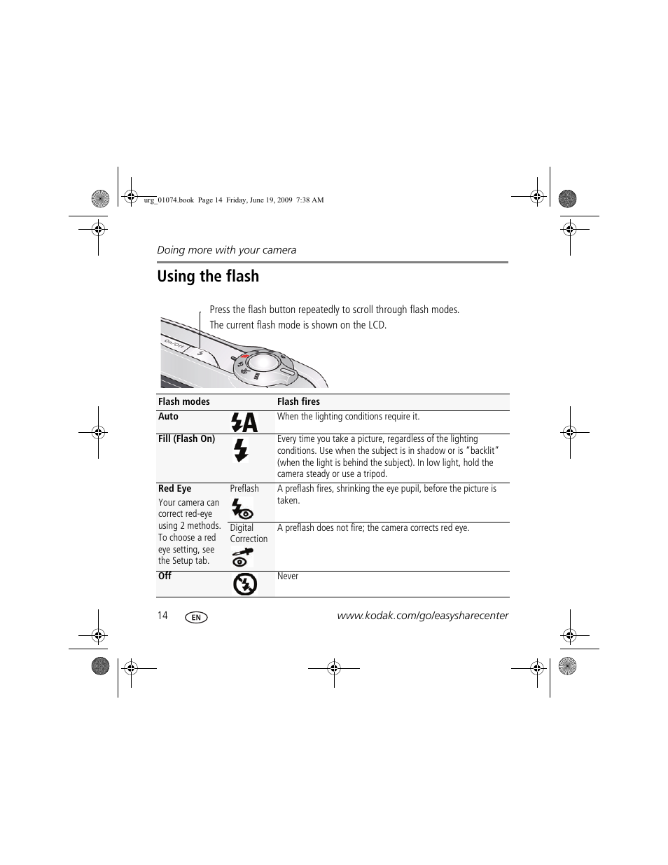 Using the flash | Kodak CD82 User Manual | Page 14 / 26