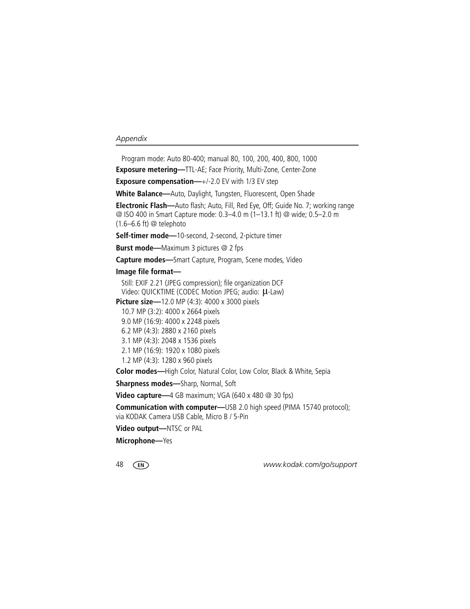 Kodak MD30 User Manual | Page 54 / 67