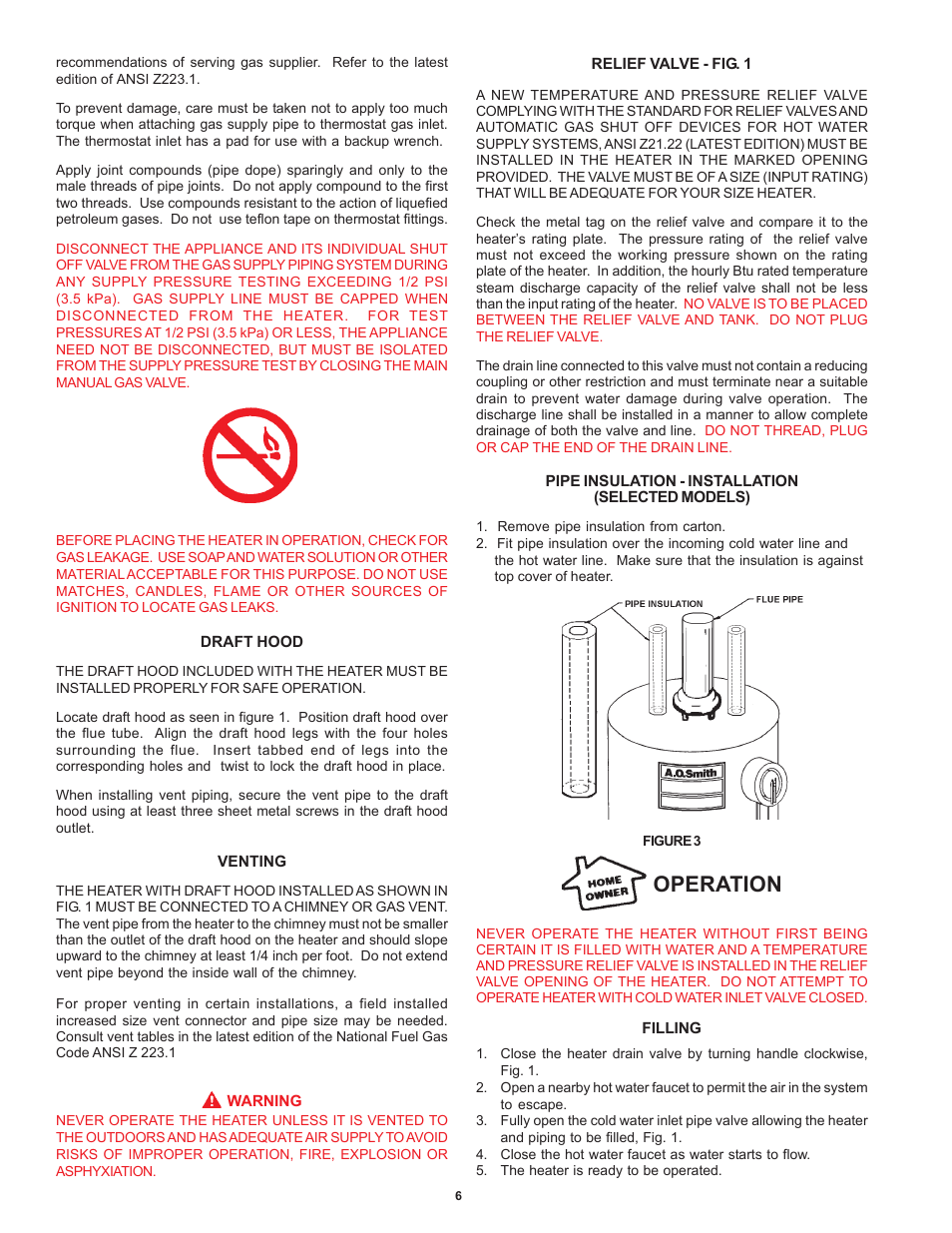 Operation | A.O. Smith 184769-000 User Manual | Page 6 / 12