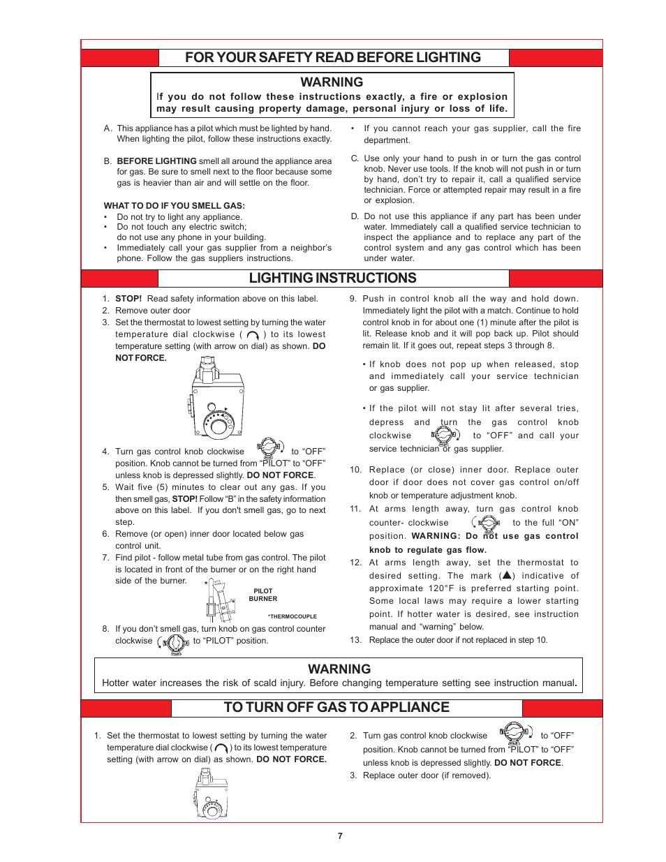 Warning | A.O. Smith 184769-000 User Manual | Page 7 / 12