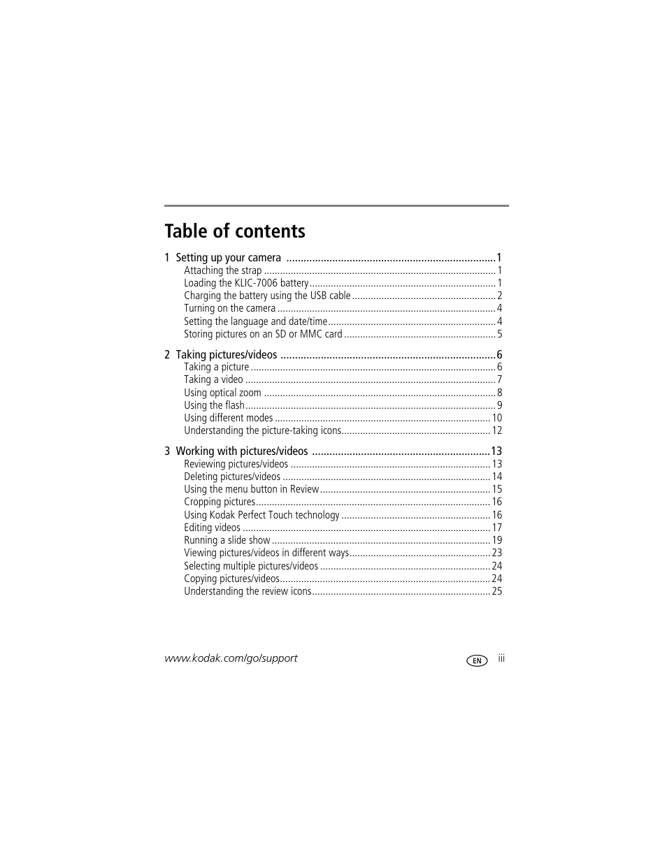 Kodak M883 User Manual | Page 5 / 76