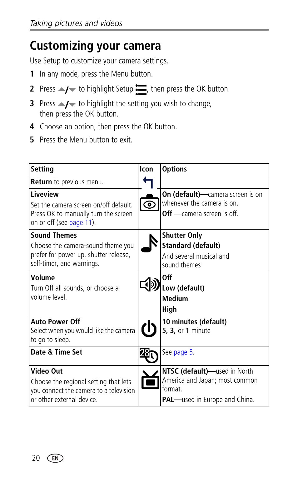 Customizing your camera | Kodak LS753 User Manual | Page 26 / 64