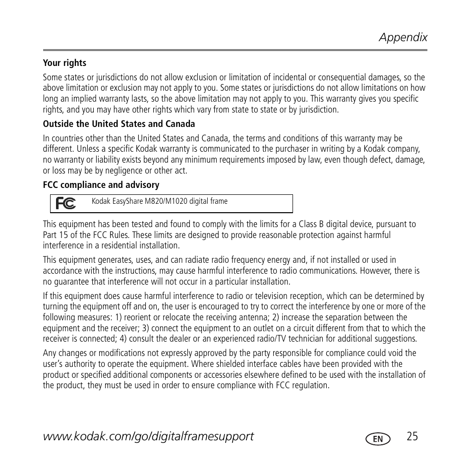 Kodak M1020 User Manual | Page 25 / 28