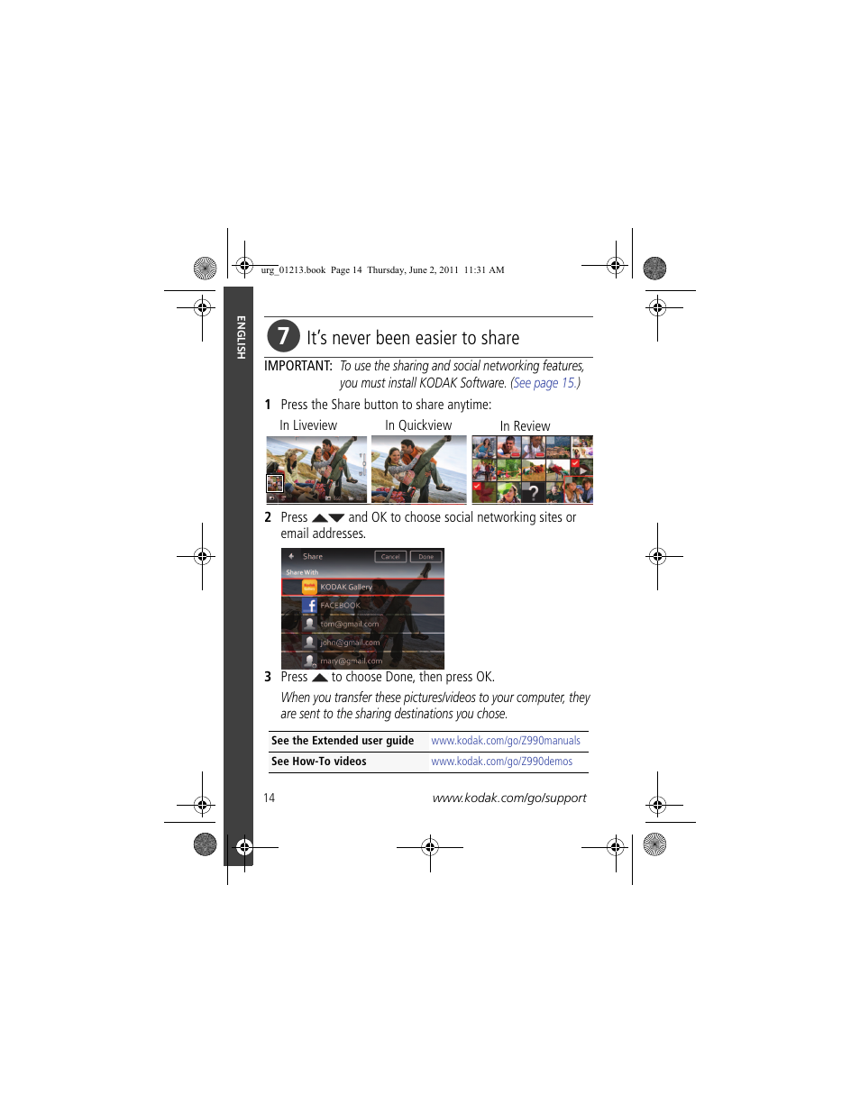 It’s never been easier to share | Kodak MAX Z990 User Manual | Page 14 / 28