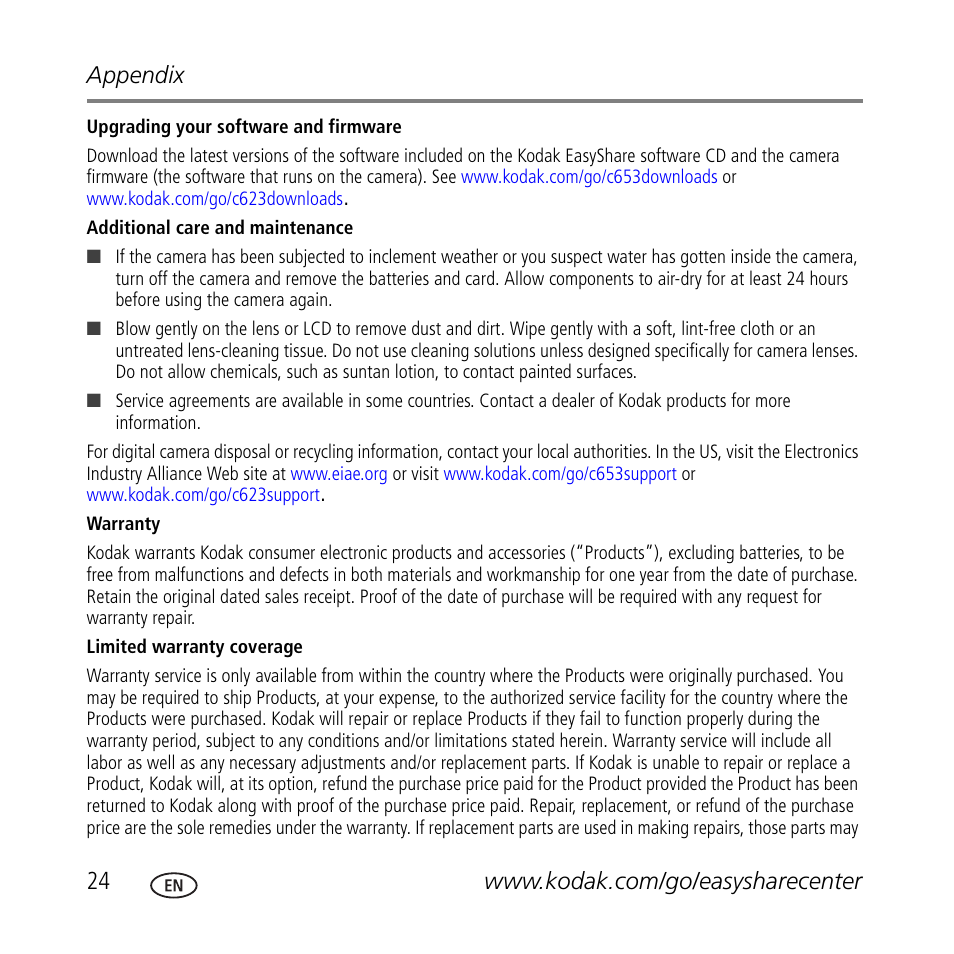 Kodak C623 User Manual | Page 24 / 27