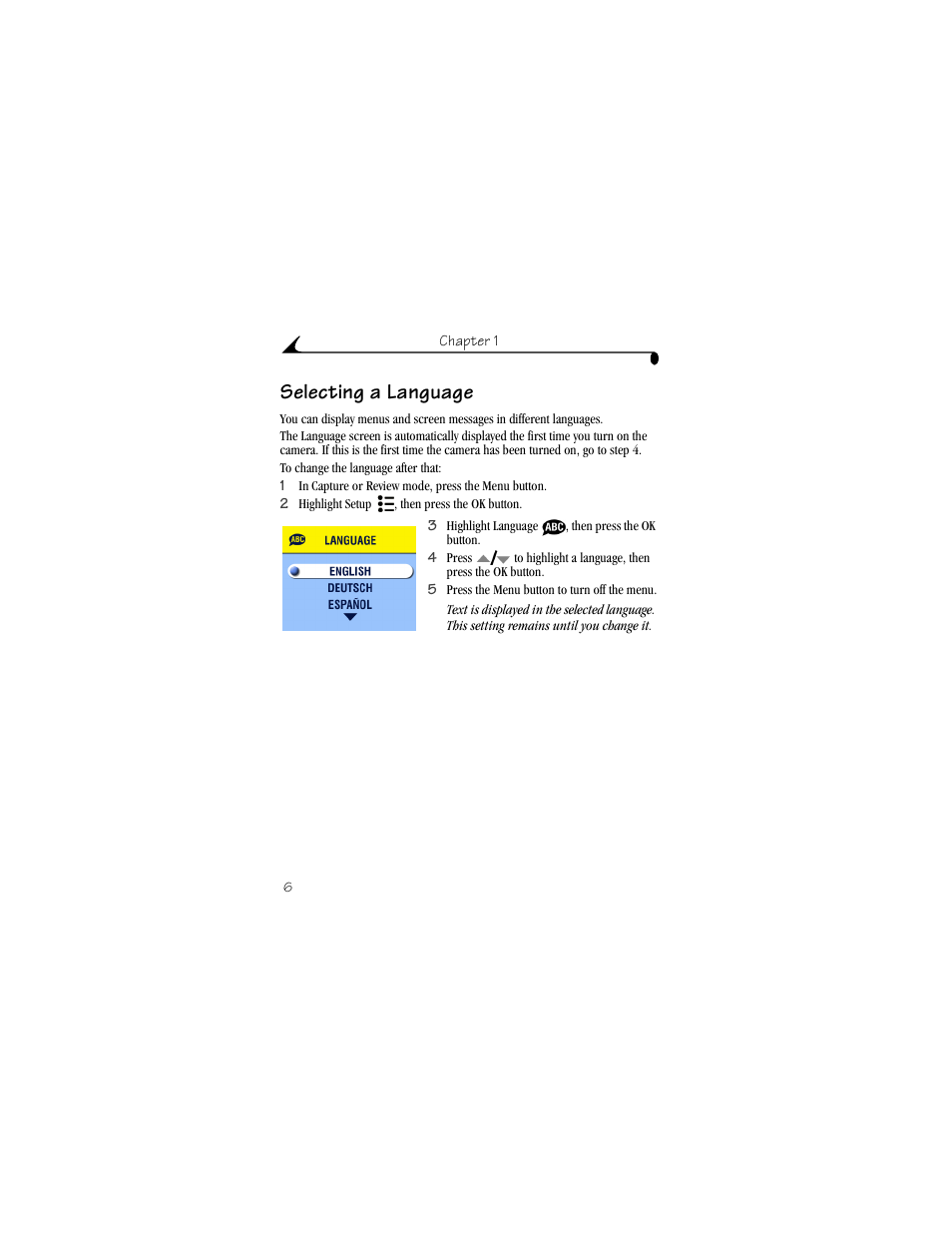 Selecting a language | Kodak CX4200 User Manual | Page 14 / 106