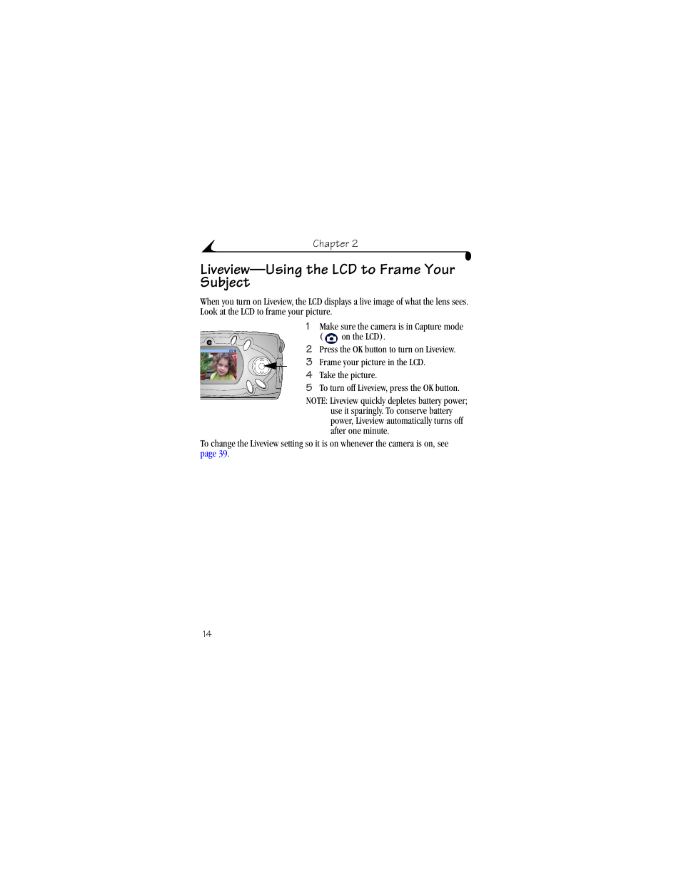 Liveview—using the lcd to frame your subject | Kodak CX4200 User Manual | Page 22 / 106
