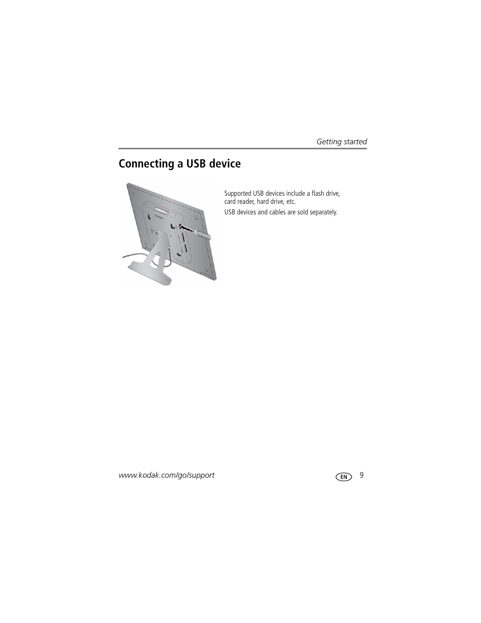 Connecting a usb device | Kodak P730 User Manual | Page 15 / 52