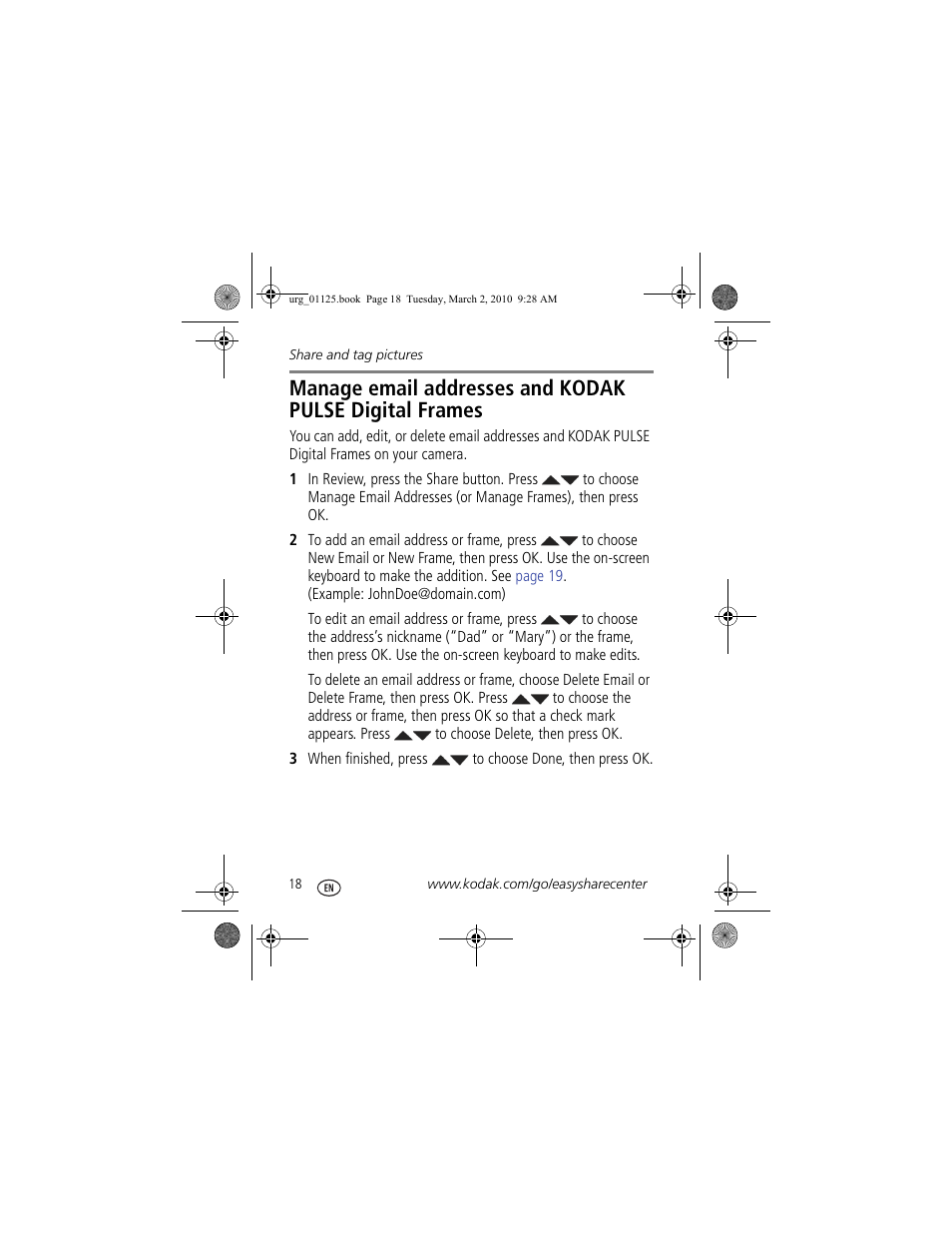 Kodak M580 User Manual | Page 18 / 28