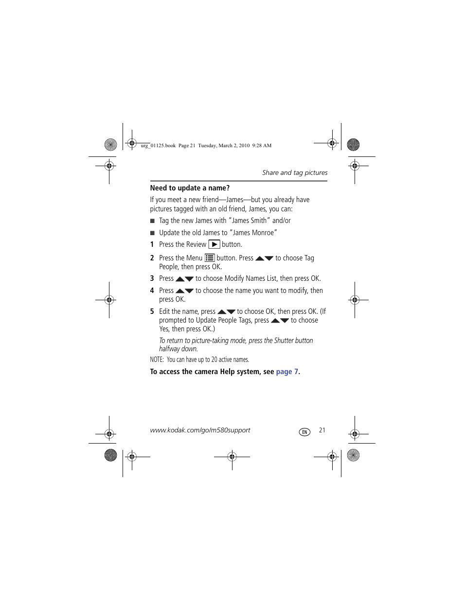 Kodak M580 User Manual | Page 21 / 28