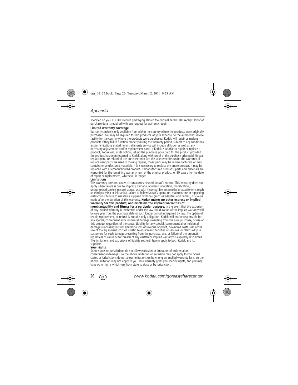 Kodak M580 User Manual | Page 26 / 28