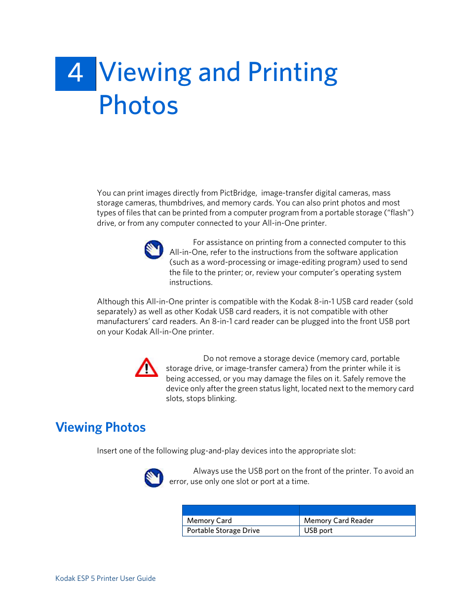 Viewing and printing photos, Viewing photos, 4viewing and printing photos 4 | Kodak ESP 5 User Manual | Page 23 / 79