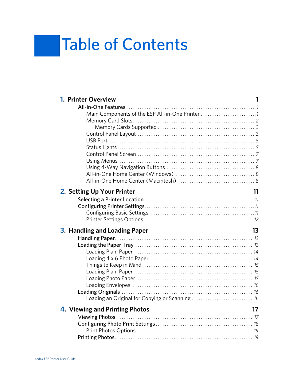 Kodak ESP 5 User Manual | Page 3 / 79