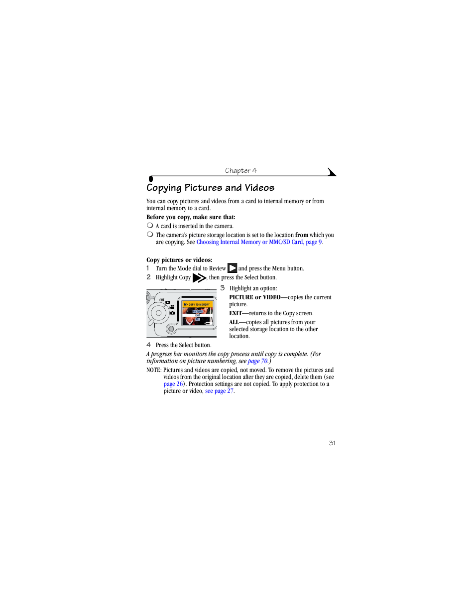 Copying pictures and videos | Kodak LS420 User Manual | Page 41 / 90