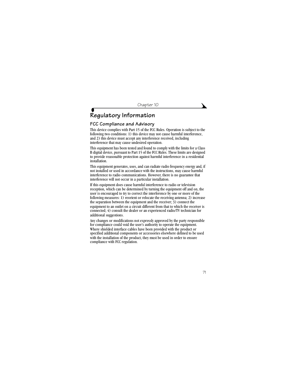 Regulatory information, Fcc compliance and advisory | Kodak LS420 User Manual | Page 81 / 90