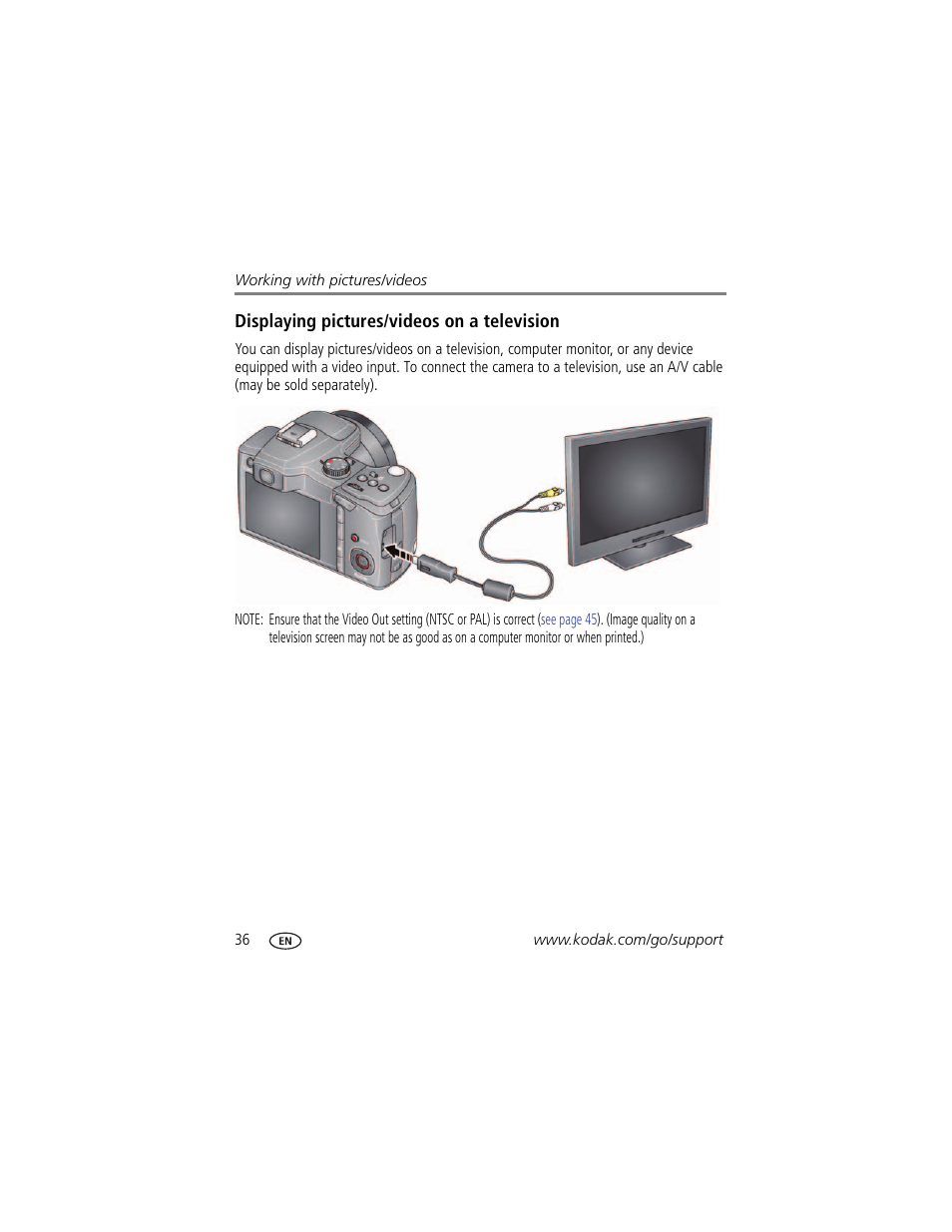 Displaying pictures/videos on a television | Kodak Z980 User Manual | Page 42 / 85