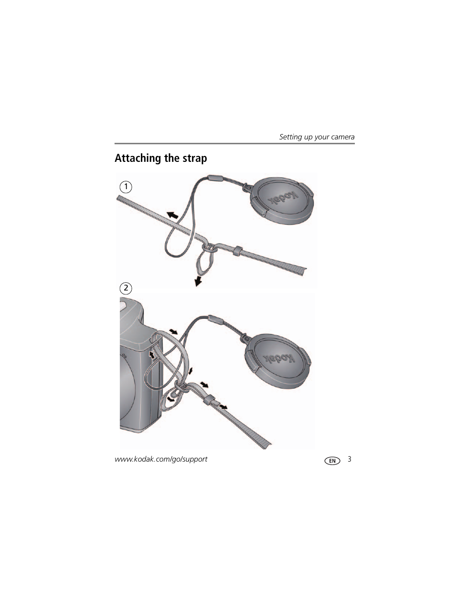 Attaching the strap | Kodak Z980 User Manual | Page 9 / 85