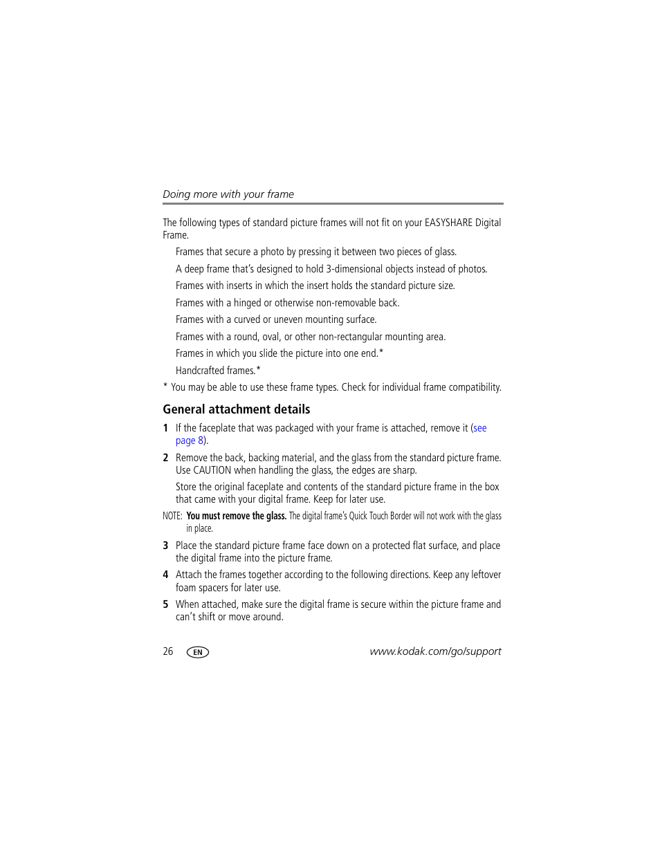 General attachment details | Kodak D1030 User Manual | Page 32 / 57