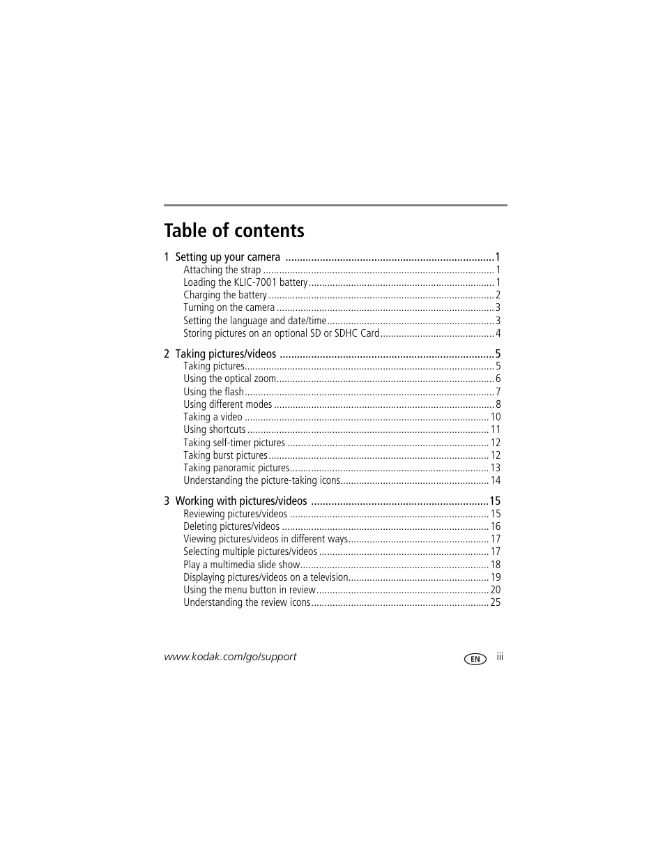 Kodak M341 User Manual | Page 5 / 67