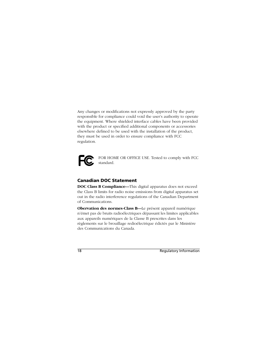 Canadian doc statement | Kodak PALMPIX User Manual | Page 18 / 18