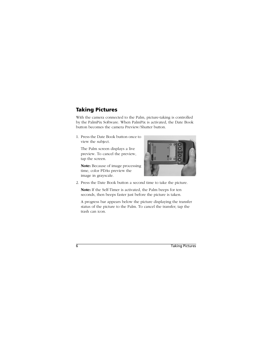 Taking pictures | Kodak PALMPIX User Manual | Page 6 / 18