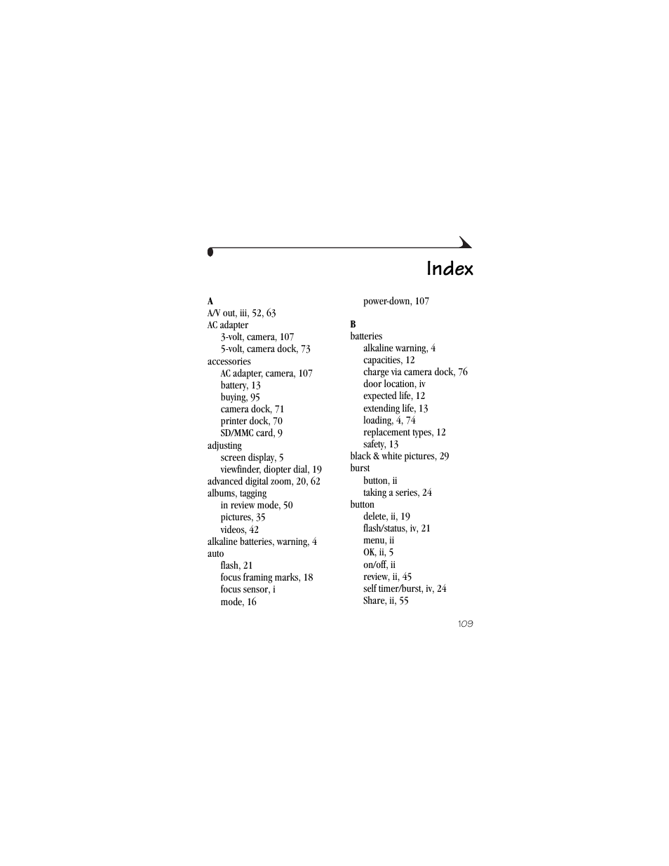 Index | Kodak CX6445 User Manual | Page 121 / 130