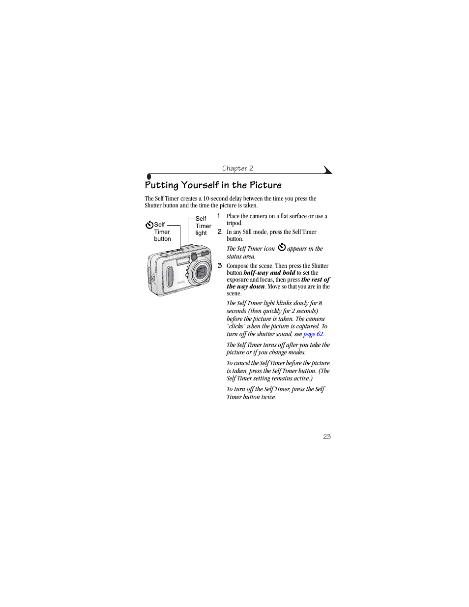 Putting yourself in the picture | Kodak CX6445 User Manual | Page 35 / 130