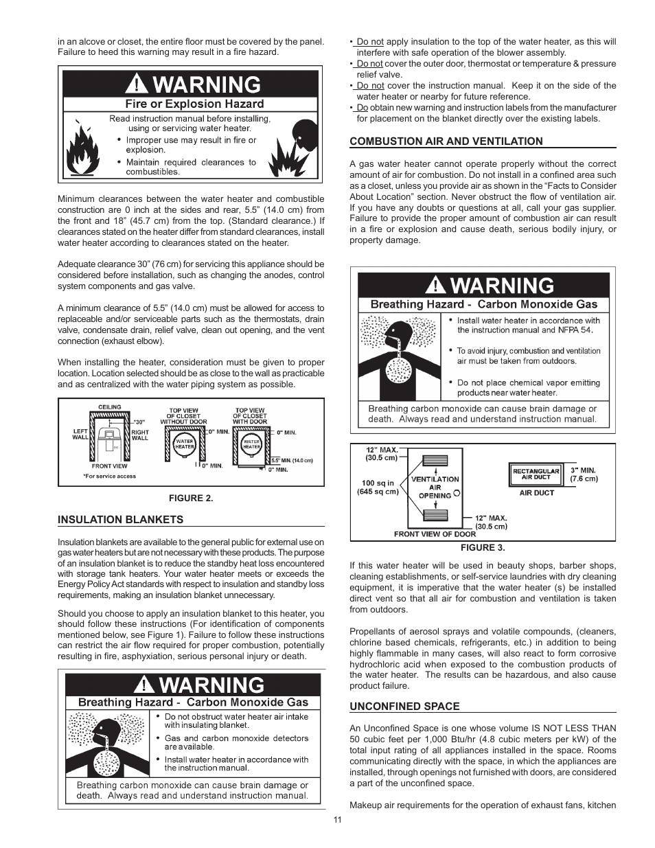 A.O. Smith Vertex 100 Power Vent DV Series 120 User Manual | Page 11 / 60