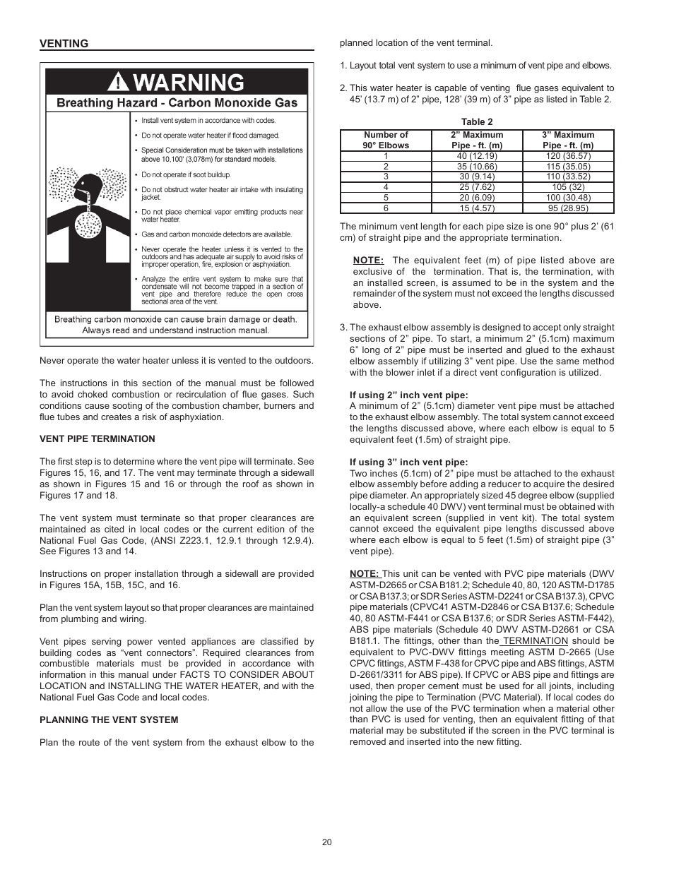 A.O. Smith Vertex 100 Power Vent DV Series 120 User Manual | Page 20 / 60