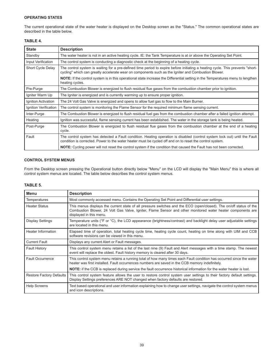 A.O. Smith Vertex 100 Power Vent DV Series 120 User Manual | Page 39 / 60
