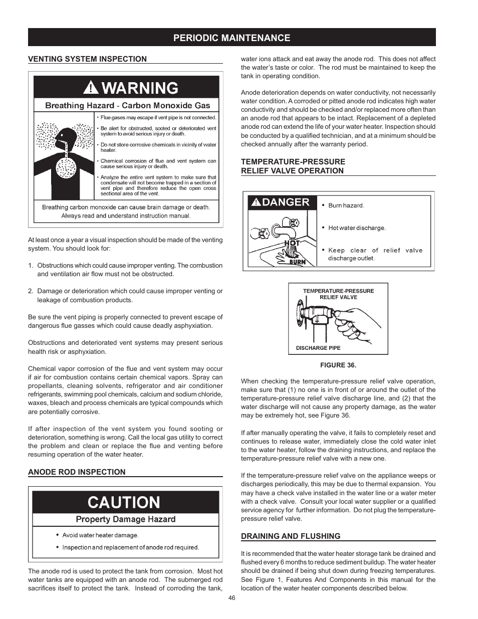 Periodic maintenance | A.O. Smith Vertex 100 Power Vent DV Series 120 User Manual | Page 46 / 60