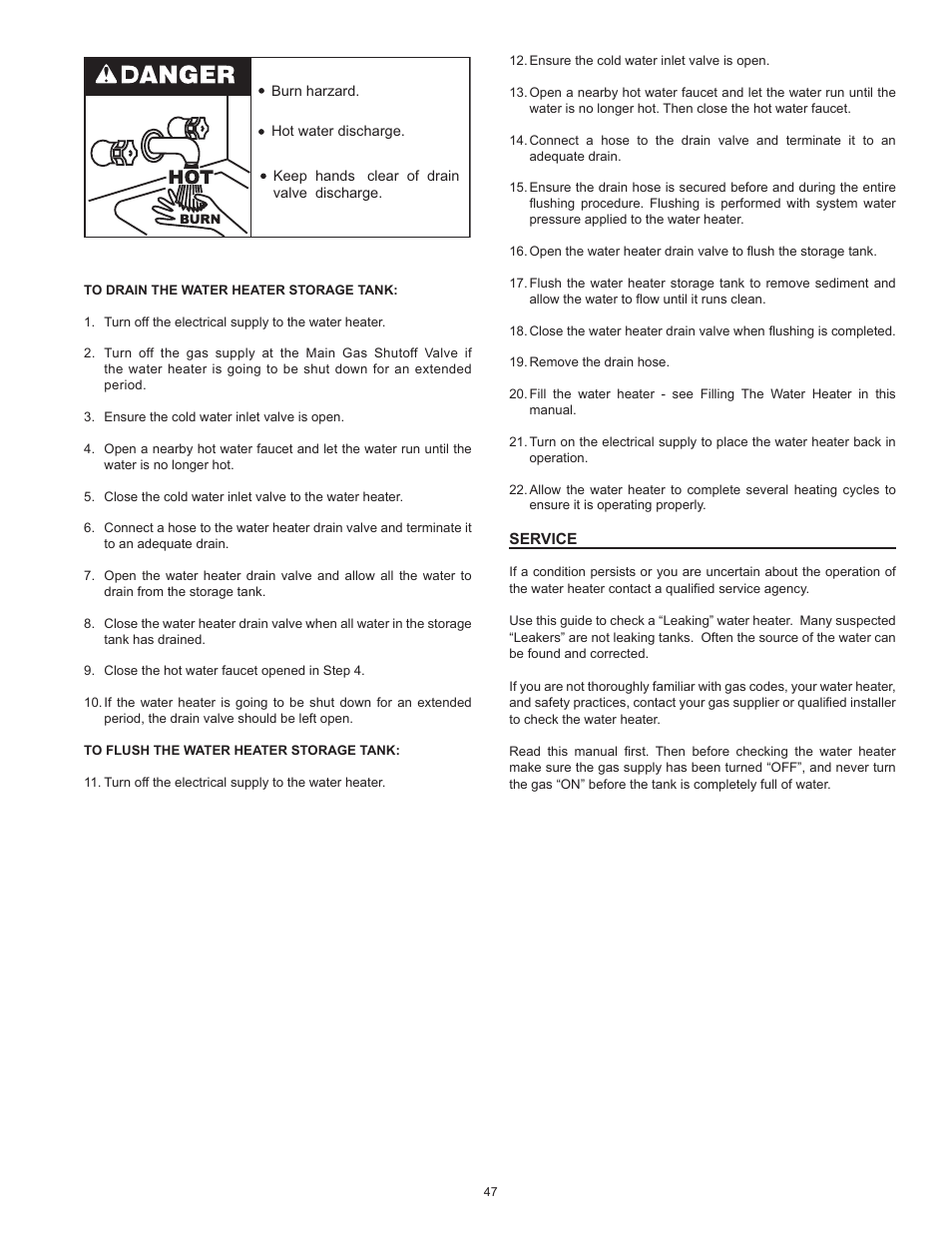 A.O. Smith Vertex 100 Power Vent DV Series 120 User Manual | Page 47 / 60