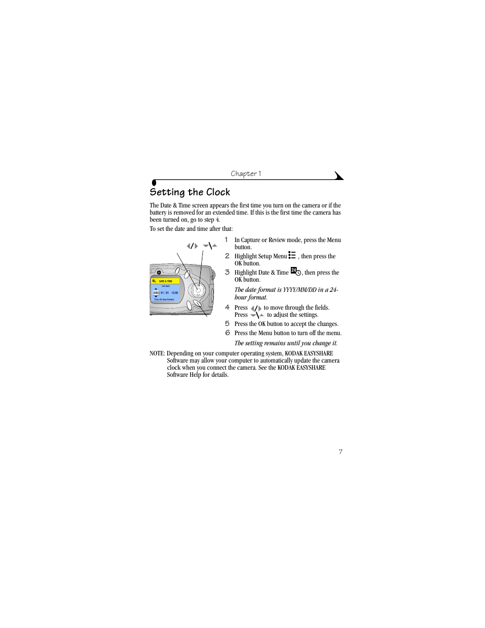Setting the clock | Kodak CX4210 User Manual | Page 15 / 106