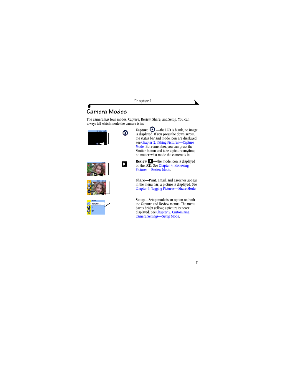 Camera modes | Kodak CX4210 User Manual | Page 19 / 106