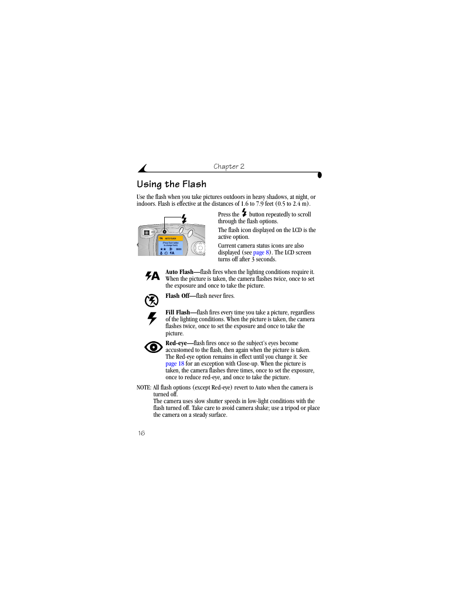 Using the flash | Kodak CX4210 User Manual | Page 24 / 106