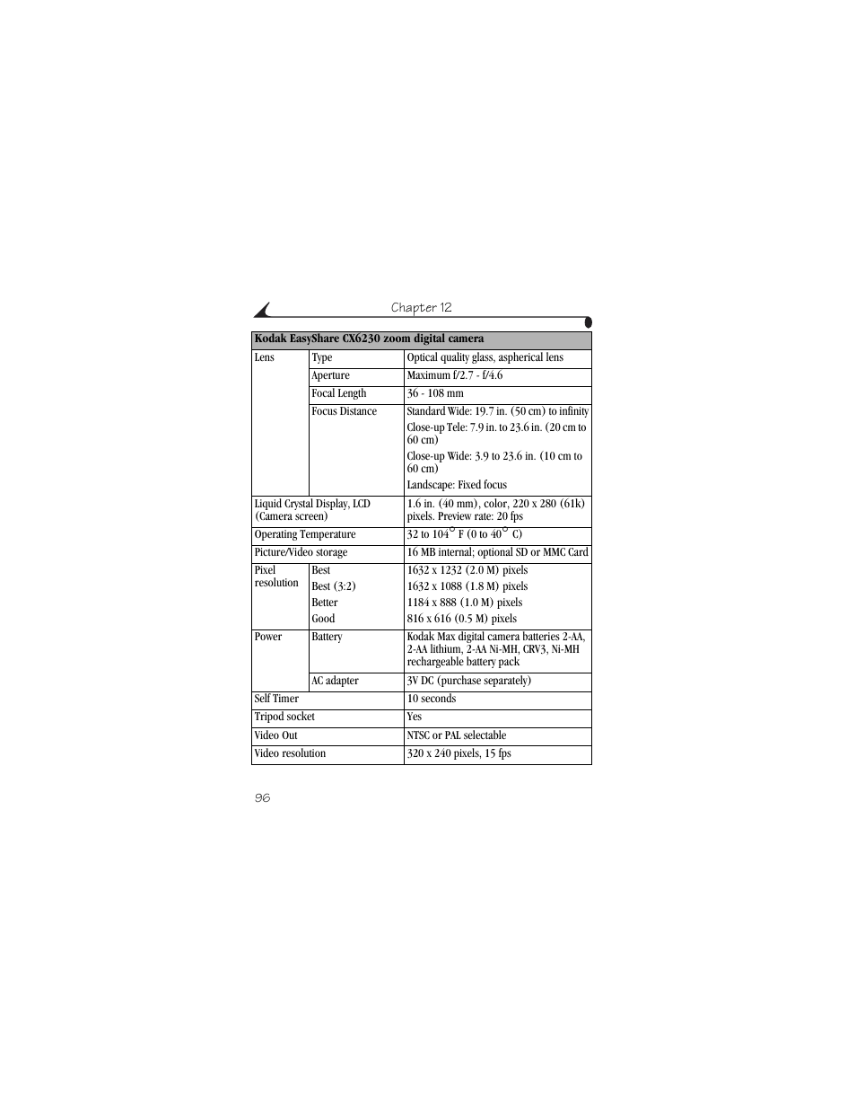 Kodak CX6230 User Manual | Page 108 / 126