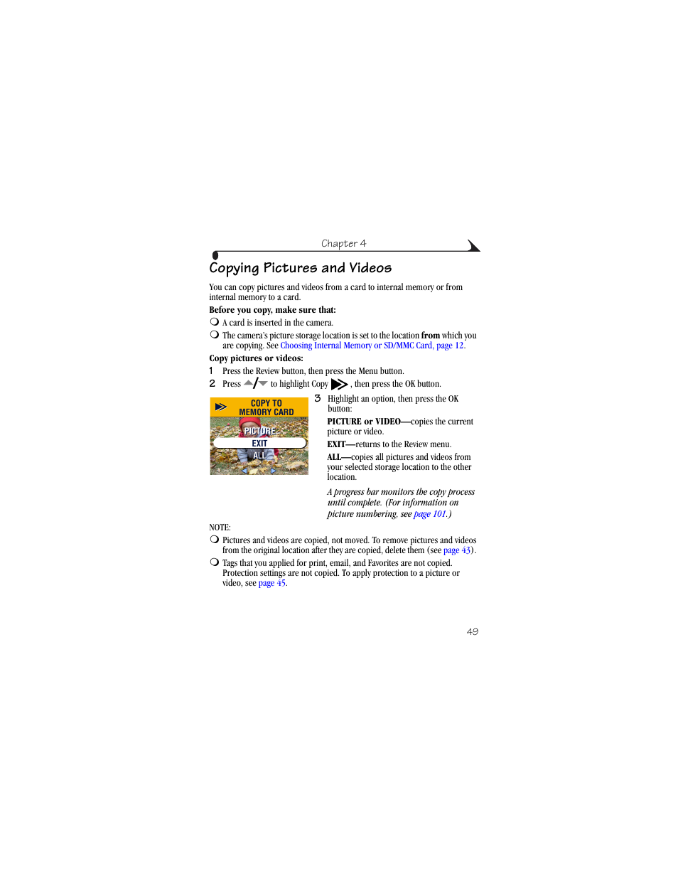 Copying pictures and videos | Kodak CX6230 User Manual | Page 61 / 126