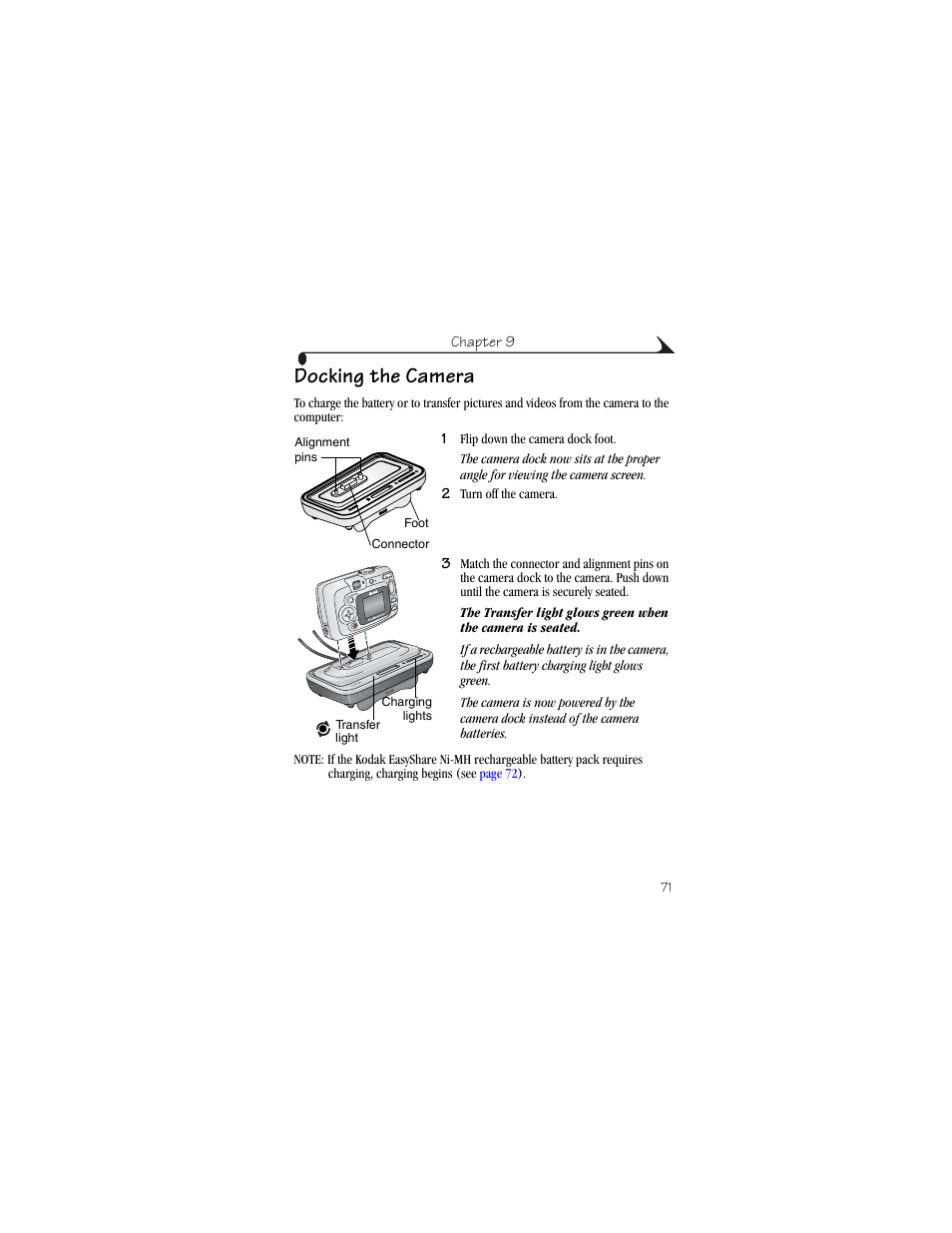 Docking the camera | Kodak CX6230 User Manual | Page 83 / 126