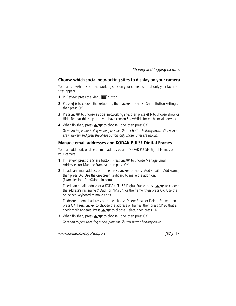 Kodak M550 User Manual | Page 23 / 68