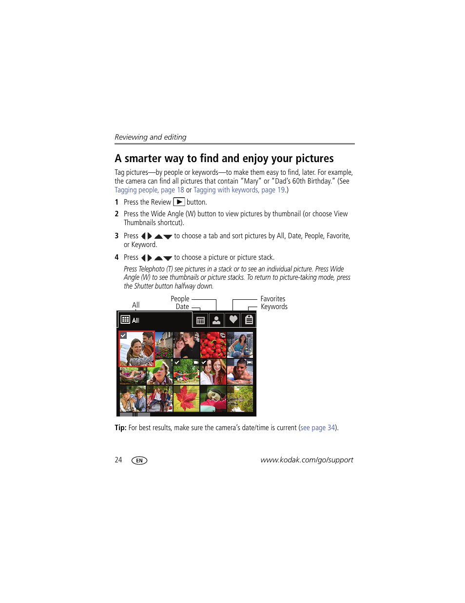 A smarter way to find and enjoy your pictures | Kodak M550 User Manual | Page 30 / 68