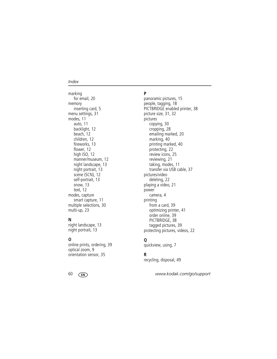 Kodak M550 User Manual | Page 66 / 68