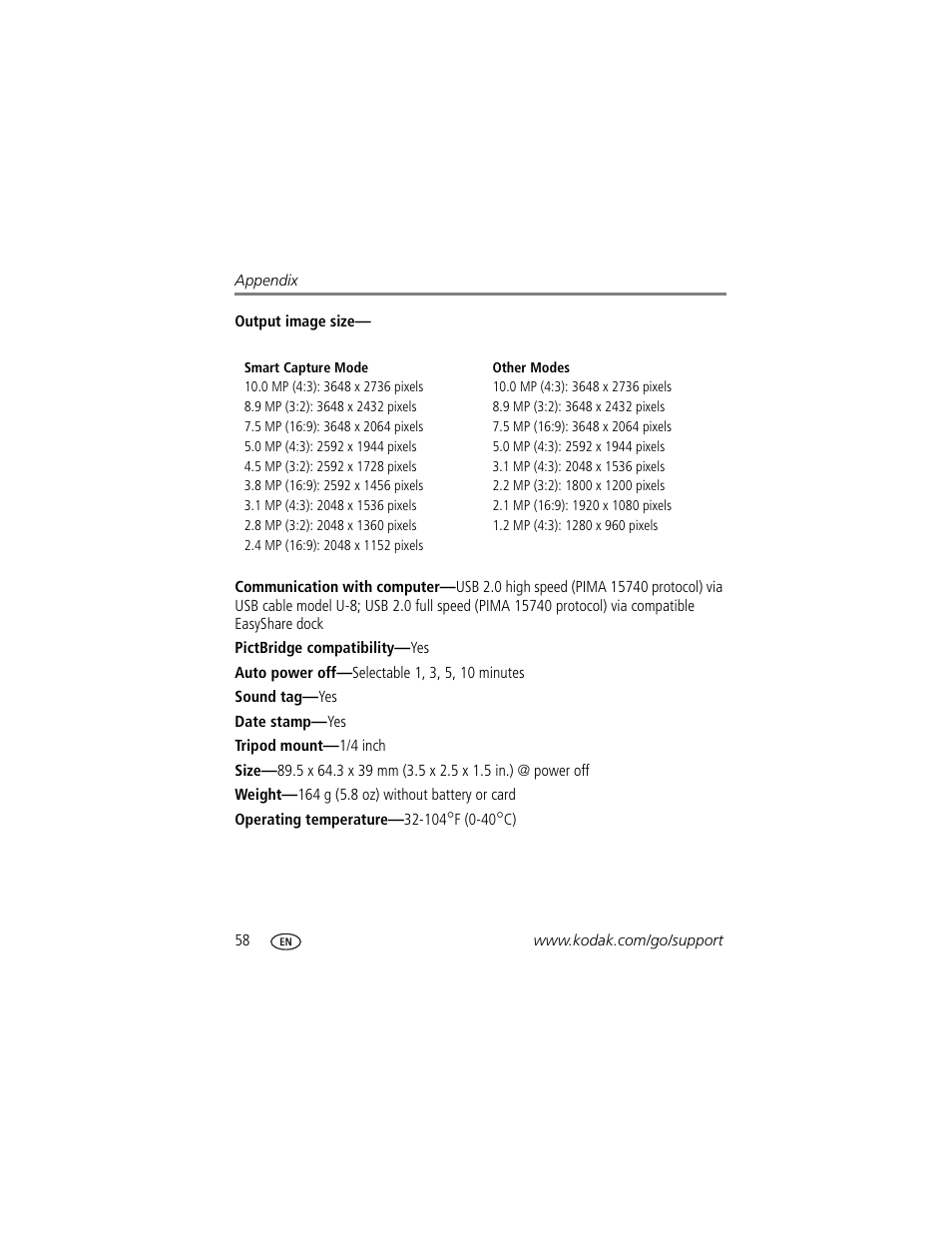 Kodak Z1085 IS User Manual | Page 64 / 78