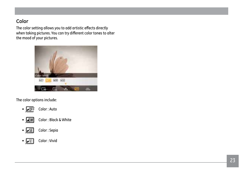 Color | Kodak FUN SAVER FD3 User Manual | Page 27 / 79